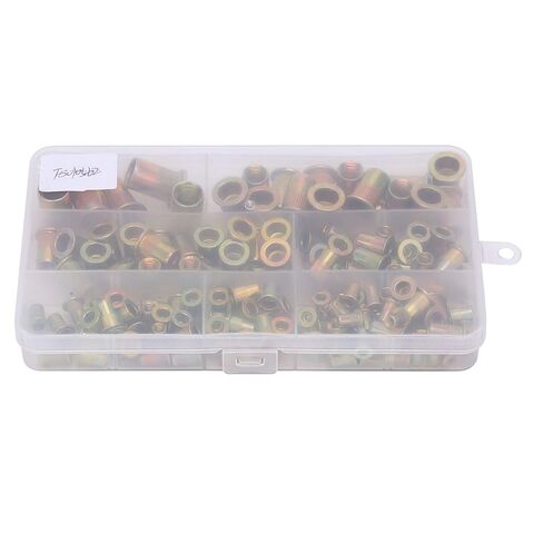 160PCS Pull Riveting Nut, Zinc Plated Carbon Steel Rivet Nut Set, Mixed Insert Nutserts Kit M3/4/5/6/8/10 in Saudi Arabia