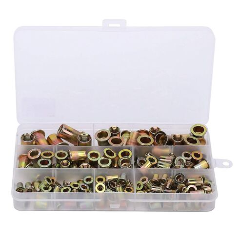 160PCS Pull Riveting Nut, Zinc Plated Carbon Steel Rivet Nut Set, Mixed Insert Nutserts Kit M3/4/5/6/8/10 in Saudi Arabia
