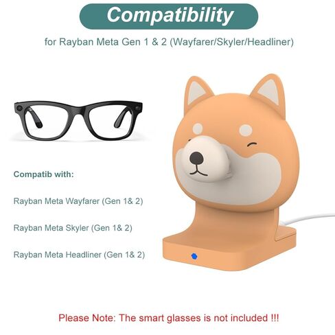 Kissmart Soft Silicone Charger Stand for RayBan Meta Glasses (Wayfarer/Headliner/Skylar) - Replacment Charging Dock Station Cable for Ray-ban Meta Gen 1&2 Smart AI Glasses in Saudi Arabia