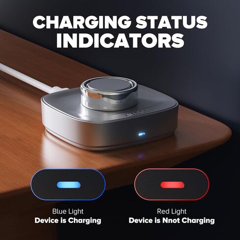 Ring Chager Compatible with Ou-ra Ring4, Fast Charge for Ou-ra Ring Gen 4 of Size 8, Charging Dock with USB-C Cable (Silver Grey) in Kuwait