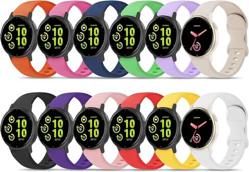 12 عبوة من أربطة السيليكون الناعمة المتوافقة مع Garmin Vivoactive 6/5/3 Trainer/Venu Sq 2/Forerunner 55/165/245/645، حزام بديل رياضي قابل للتنفس بدون فجوة للنساء والرجال in Kuwait