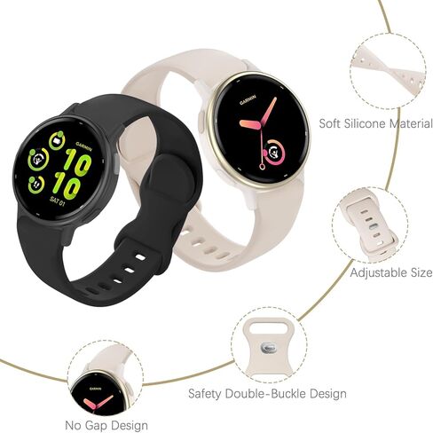 12 عبوة من أربطة السيليكون الناعمة المتوافقة مع Garmin Vivoactive 6/5/3 Trainer/Venu Sq 2/Forerunner 55/165/245/645، حزام بديل رياضي قابل للتنفس بدون فجوة للنساء والرجال in Kuwait