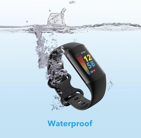4 قطع من الأساور المقاومة للماء متوافقة مع Fitbit Charge 5 / Fitbit Charge 6 للنساء والرجال، أساور معصم بديلة رياضية ناعمة كلاسيكية للنساء والرجال in Kuwait