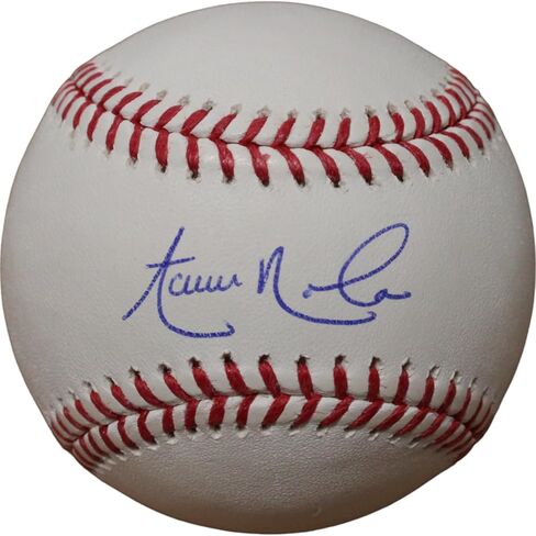 Aaron Nola Autographed OML Baseball FAN in Saudi Arabia