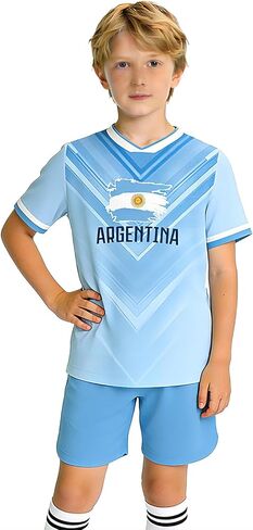 24/25 National Flag Soccer Jersey Kit for Kids Youth Boys Girls Practice Outfits Sports Uniforms Shirts Shorts Suit 3-14Y in Saudi Arabia