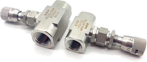1/8 "1/4" 3/8 "1/2" 304 الفولاذ المقاوم للصدأ تنظيم صمام أنثى الموضوع ميكرومتر صمام مع مقياس (3/8 ") in Saudi Arabia