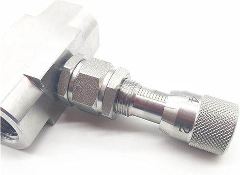 1/8 "1/4" 3/8 "1/2" 304 الفولاذ المقاوم للصدأ تنظيم صمام أنثى الموضوع ميكرومتر صمام مع مقياس (3/8 ") in Saudi Arabia