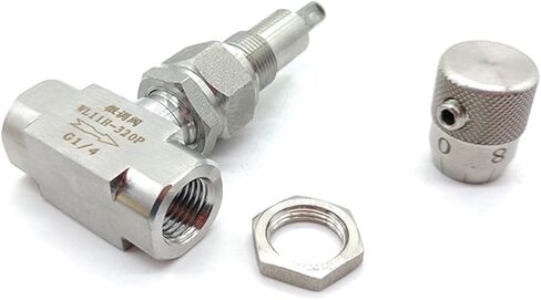 1/8 "1/4" 3/8 "1/2" 304 الفولاذ المقاوم للصدأ تنظيم صمام أنثى الموضوع ميكرومتر صمام مع مقياس (3/8 ") in Saudi Arabia