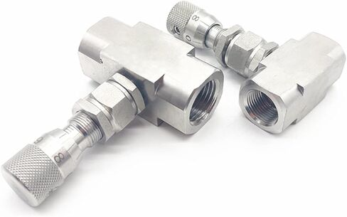 1/8 "1/4" 3/8 "1/2" 304 الفولاذ المقاوم للصدأ تنظيم صمام أنثى الموضوع ميكرومتر صمام مع مقياس (3/8 ") in Saudi Arabia