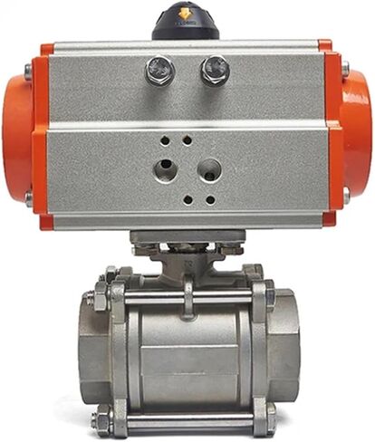 1PCS 3-inch Three-Piece 304 Stainless Steel high Platform Pneumatic Ball Valve DN80 Double-Acting Cylinder Ball Valve in Kuwait