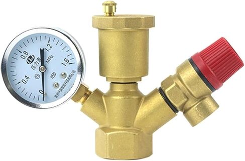 8bar/10bar Brass Boiler Safety Group Set Complete Pressure Relief Valve Air Vent Safety Valve with Pressure Gauge(10bar) in Kuwait