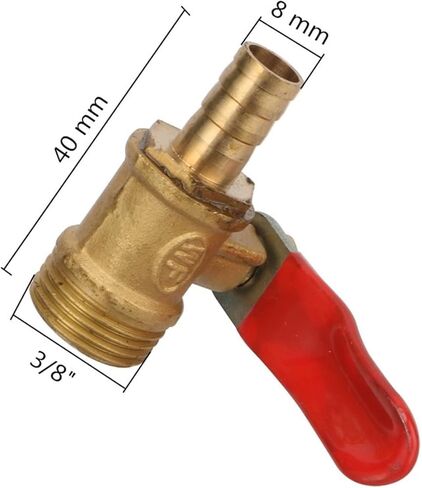 2 Pcs 3/8" Male Thread to Barbed 8mm Pipe Port Copper Valve Agriculture Greenhouse Water Tank Water Shut Off Flow Controller in Kuwait