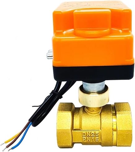 1PCS 1/2" 3/4" 1" 2" Brass Ball Valve Three-Wire Two-Control Two-Way Actuator with Manual Switch 220V 24V 12V(1-1/4",DC24V) in Kuwait