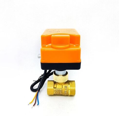 1PCS 1/2" 3/4" 1" 2" Brass Ball Valve Three-Wire Two-Control Two-Way Actuator with Manual Switch 220V 24V 12V(1-1/4",DC24V) in Kuwait