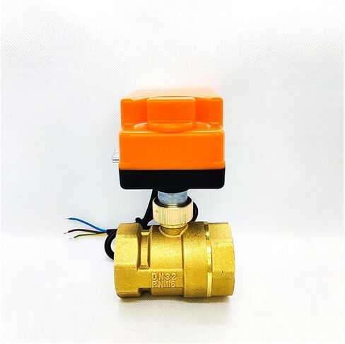 1PCS 1/2" 3/4" 1" 2" Brass Ball Valve Three-Wire Two-Control Two-Way Actuator with Manual Switch 220V 24V 12V(1-1/4",DC24V) in Kuwait