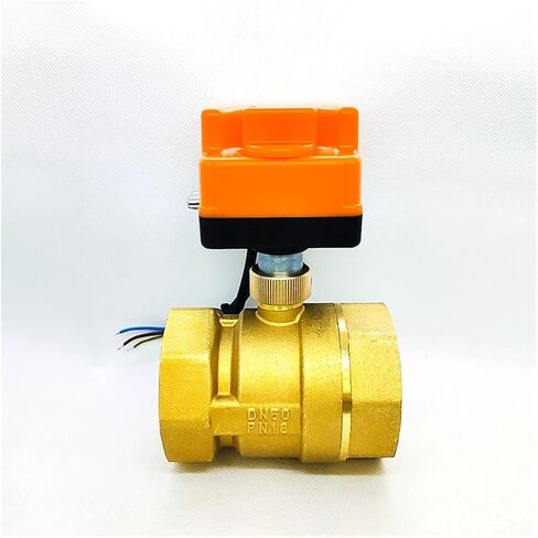 1PCS 1/2" 3/4" 1" 2" Brass Ball Valve Three-Wire Two-Control Two-Way Actuator with Manual Switch 220V 24V 12V(1-1/4",DC24V) in Kuwait