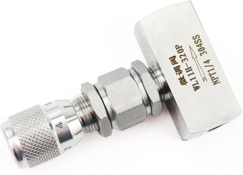 1/2 "NPT أنثى 304 صمام الفولاذ المقاوم للصدأ تنظيم التدفق قياس الماء زيت الوقود الضغط العالي (3/8"، NPT Thread_Right نوع الزاوية اليمنى) in Kuwait