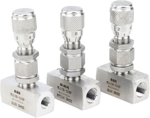1/2 "NPT أنثى 304 صمام الفولاذ المقاوم للصدأ تنظيم التدفق قياس الماء زيت الوقود الضغط العالي (3/8"، NPT Thread_Right نوع الزاوية اليمنى) in Kuwait