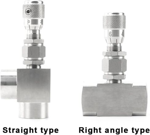 1/2 "NPT أنثى 304 صمام الفولاذ المقاوم للصدأ تنظيم التدفق قياس الماء زيت الوقود الضغط العالي (3/8"، NPT Thread_Right نوع الزاوية اليمنى) in Kuwait