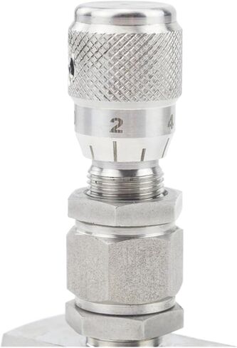 1/2 "NPT أنثى 304 صمام الفولاذ المقاوم للصدأ تنظيم التدفق قياس الماء زيت الوقود الضغط العالي (3/8"، NPT Thread_Right نوع الزاوية اليمنى) in Kuwait