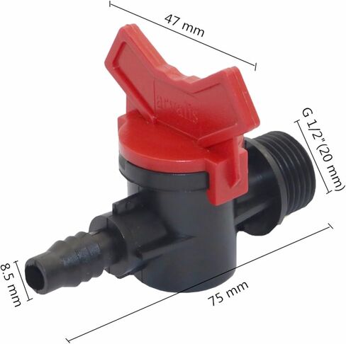10 Pcs Bypass Valve Irrigation System Garden Hose Switch Valve 1/2 inch to 8 mm Through Connector Tools in Kuwait