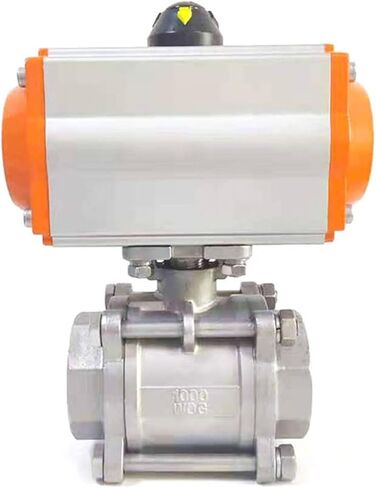 1 قطعة DN65 ثلاث قطع منصة عالية صمام كروي هوائي الفولاذ المقاوم للصدأ Q611F-16P اسطوانة مزدوجة التمثيل in Kuwait