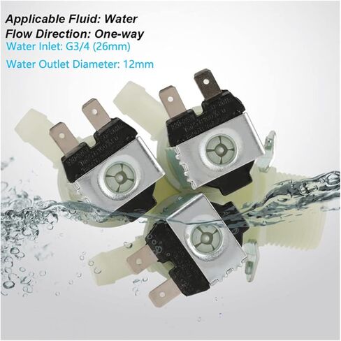 Water Inlet Valve AC 220V G3/4 Inch Solenoid Valve 3 Way Water Inlet N/C Normal Solenoid Valve Water Drain Valve in Kuwait