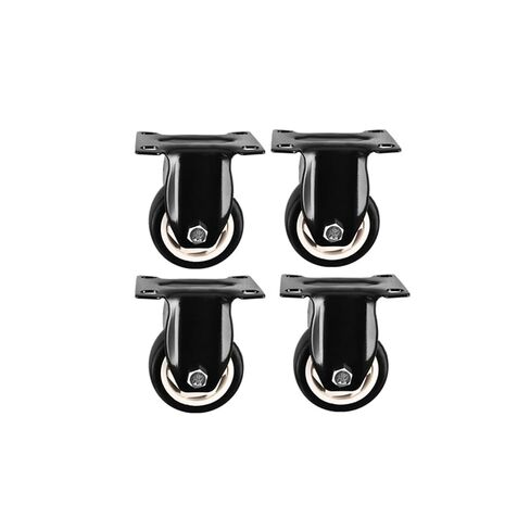 (Pack of 4) 3-inch Universal Wheel with electrophoretic Diamond Orientation, Black Flower Fixed Wheel, Height: 10 cm, Silent Roller in Saudi Arabia