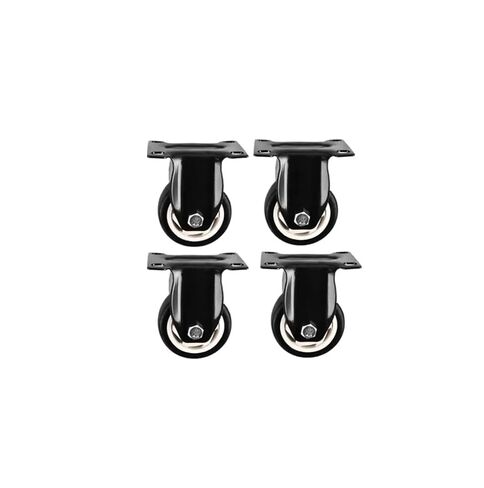 (Pack of 4) 3-inch Universal Wheel with electrophoretic Diamond Orientation, Black Flower Fixed Wheel, Height: 10 cm, Silent Roller in Saudi Arabia