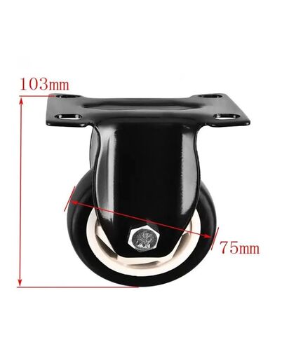 (Pack of 4) 3-inch Universal Wheel with electrophoretic Diamond Orientation, Black Flower Fixed Wheel, Height: 10 cm, Silent Roller in Saudi Arabia
