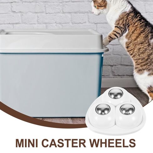 4pcs Adhesive Swivel Ball Casters Mini Caster Wheels for Small Appliances Storage Cases and Trash Bins, White Steel 3-Ball Design, Sticky on Furniture Wheels for Home Use in Saudi Arabia