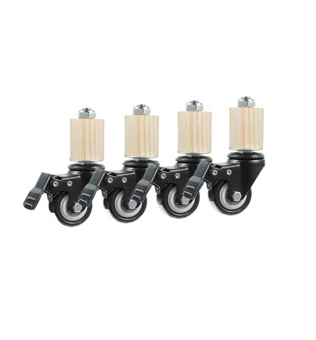 (Pack of 4) 2-inch casters, 30 mm Square Tube, Stainless Steel Furniture casters with Brake Universal Wheels(Black) in Saudi Arabia