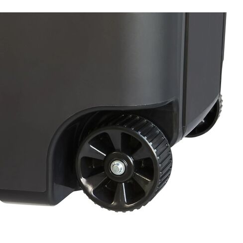 GeRRiT 45-Gallons Black Plastic Wheeled Trash Can with Lid Outdoor, Long-Lasting Service Life in Saudi Arabia