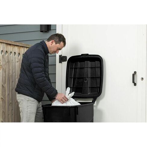 GeRRiT 45-Gallons Black Plastic Wheeled Trash Can with Lid Outdoor, Long-Lasting Service Life in Saudi Arabia