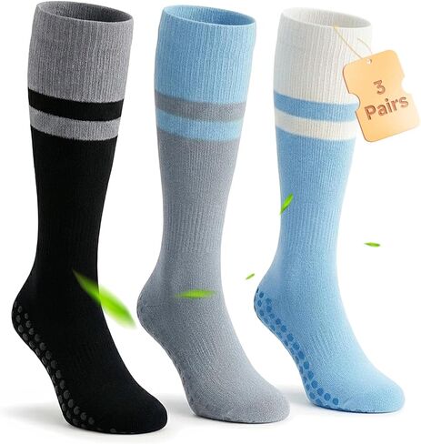 Thick Bamboo Viscose Compression Socks for Men Women (3 Pairs) 20-30 mmHg Non-Slip Knee High Support for Daily in Saudi Arabia