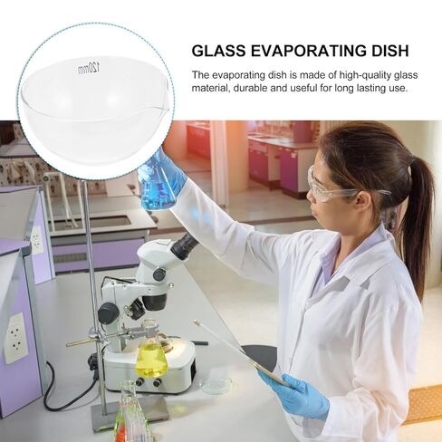 DOITOOL Glass Evaporating Dish with Spout for Laboratory Use Acid and Alkali Resistant Evaporating Container Heat-Resistant Glass Basin for Concentrated Evaporation and Solid Burning in Saudi Arabia