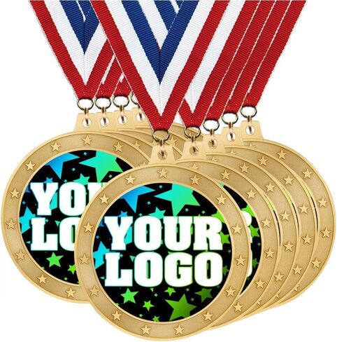 Crown Awards Custom Logo Medals with Your Logo Art, 2 1/2" Gold Medals Personalized with Your Art Medal Award Value Pack in Saudi Arabia