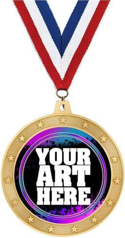 Crown Awards Custom Logo Medals with Your Logo Art, 2 1/2" Gold Medals Personalized with Your Art Medal Award Value Pack in Saudi Arabia