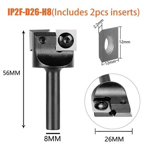 8 مللي متر عرقوب 2 الناي الخشب المسوي بت 26 مللي متر قطع القطر CNC Spoilboard تسطيح تامبور راوتر بت إدراج لوح كربيد in Kuwait