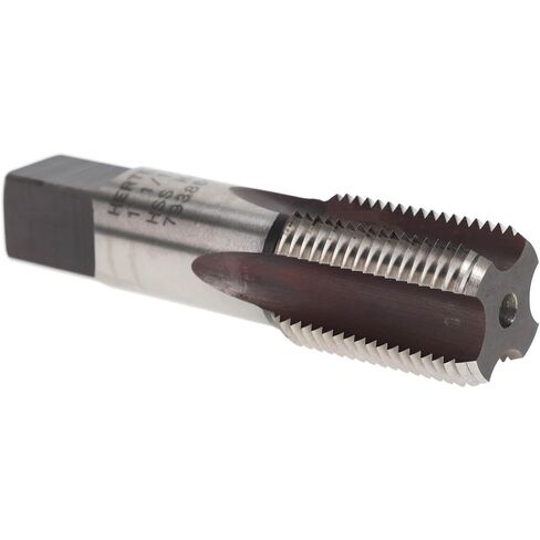 Hertel Straight Flute Tap, 1-1/16-12 UNS, 4 Flute, Bottoming Chamfer, High-Speed Steel, Bright/Uncoated Finish, 1-1/2" Thread Length, 4" OAL, Right Hand in Saudi Arabia