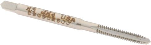 Hertel Straight Flute Tap, #4-40 UNC, 3 Flute, Plug Chamfer, High-Speed Steel, Bright/Uncoated Finish, 9/16" Thread Length, 1-7/8" OAL, Right Hand in Saudi Arabia