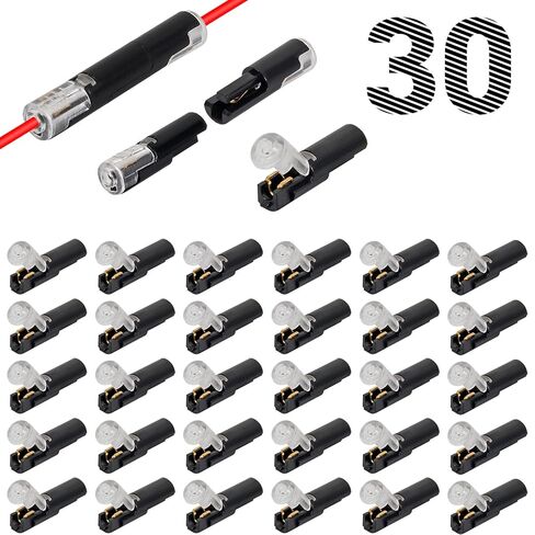AITRIP 30PCS Single Wire Plug in Connector with Locking Buckle, Flame Retardant Locking Wire Quick Connectors, Suitable for LED Lights, DIY Projects, Home and Automotive Wiring in Saudi Arabia