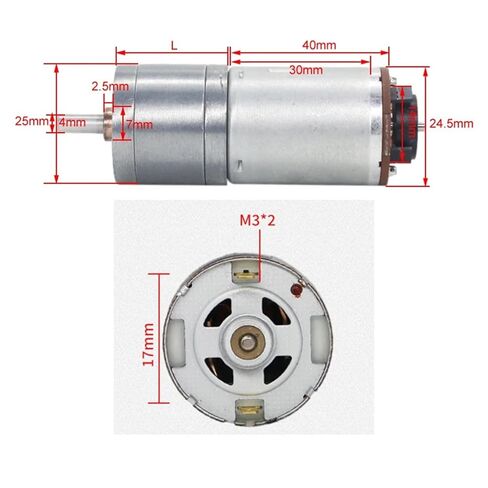 Belt Encoder 370 DC Deceleration Motor Speed Metal Gearbox Deceleration Motor 6v12v24(35rpm,12V) in Saudi Arabia