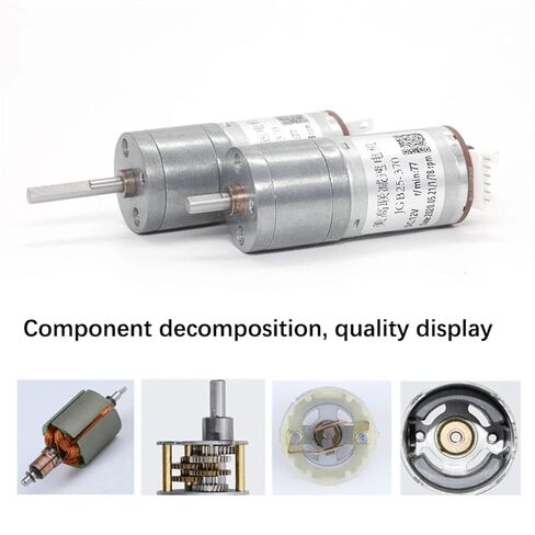 Belt Encoder 370 DC Deceleration Motor Speed Metal Gearbox Deceleration Motor 6v12v24(35rpm,12V) in Saudi Arabia