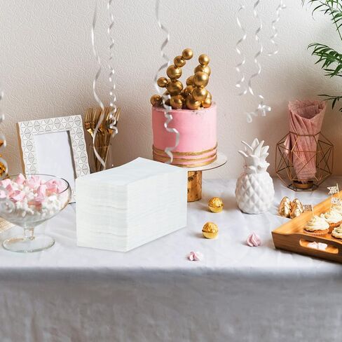 1/8 عبوة من 100 مناديل ورقية قابلة للطي للضيوف للاستعمال مرة واحدة، مناديل عشاء عالية الجودة مكونة من طبقتين، ناعمة وماصة، مناديل للحفلات ومناديل الزفاف للمطبخ أو العشاء أو المناسبات in Kuwait