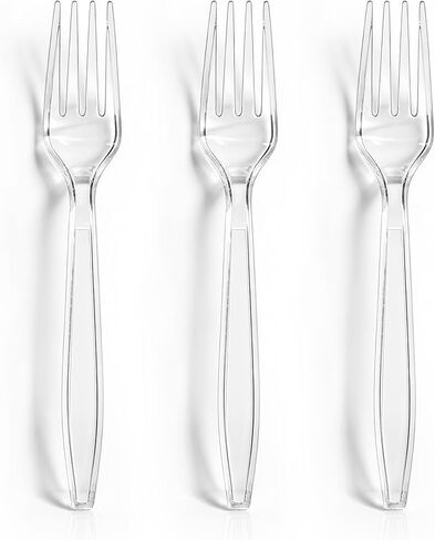 400 Count Heavy Duty Clear Plastic Forks, Solid and Durable Disposable Forks, BPA-Free and Heat Resistant, Premium Disposable Fork for Daily Use and Party in Saudi Arabia