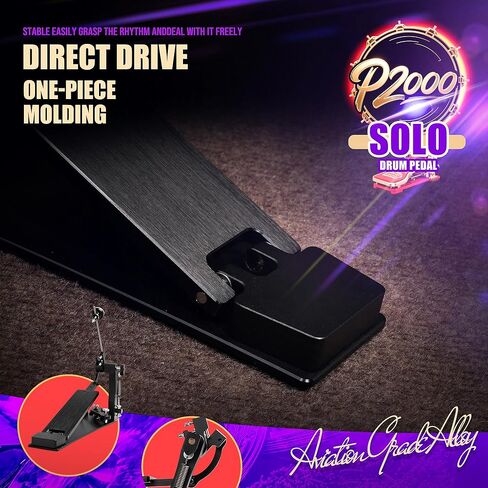 دواسة طبلة مزدوجة ذات محرك مباشر، ألومنيوم من فئة الطائرات، حركة سلسة ومتانة شديدة التحمل، دواسة ركلة مزدوجة لمجموعة الطبول in Kuwait