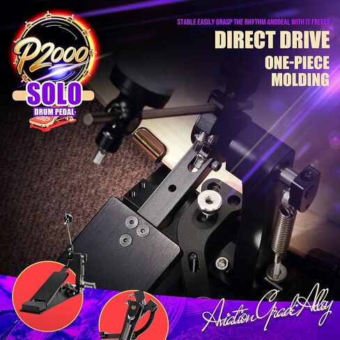 دواسة طبلة مزدوجة ذات محرك مباشر، ألومنيوم من فئة الطائرات، حركة سلسة ومتانة شديدة التحمل، دواسة ركلة مزدوجة لمجموعة الطبول in Kuwait