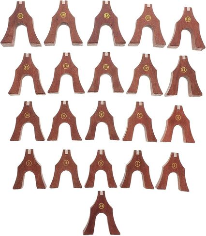 مجموعة جسر الصوت الخشبي من HANABASS 1-21 سلسلة Guzheng مع مخطط جسر، ملحقات دعم Guzheng التقليدية للإصلاح والتمرين in Kuwait