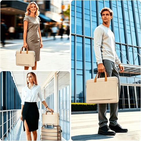 حقيبة كمبيوتر محمول مقاس 15.6 بوصة بمقبض، حافظة كمبيوتر محمول مقاومة للماء من البولي يوريثان، حقيبة كمبيوتر مقاومة للصدمات متوافقة مع جهاز HP Dell Acer مقاس 15 بوصة in Kuwait